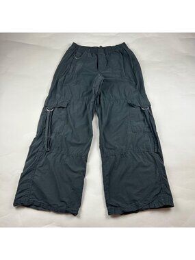 Wild Fable Dark Slate Gray Poplin Canvas Wide Leg Cargo Pant M